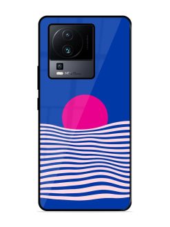 Pink Sunset Over Blue Waves Glossy Soft Edge Case for Iqoo Neo 7 Pro (5G)