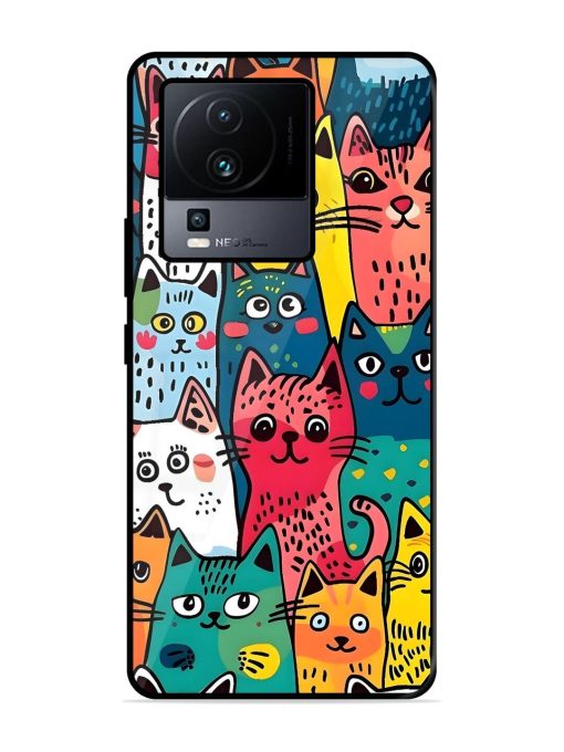 Feline Frenzy Glossy Soft Edge Case for Iqoo Neo 7 Pro (5G) Chachhi