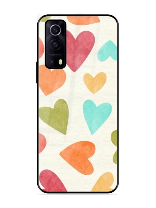 Watercolor Hearts Glossy Soft Edge Case for Iqoo Z3 (5G) Chachhi