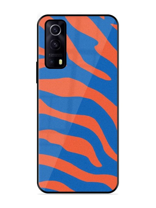 Zebra Stripes In Blue And Orange Glossy Soft Edge Case for Iqoo Z3 (5G) Chachhi