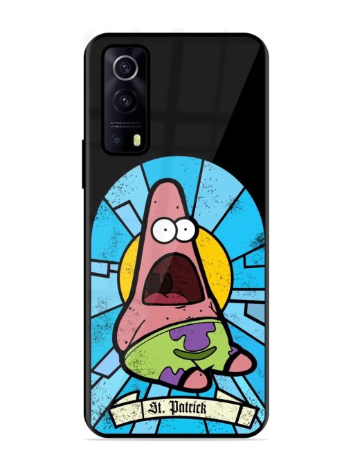 St. Patrick'S Day Stained Glass Patrick Star Glossy Soft Edge Case for Iqoo Z3 (5G)