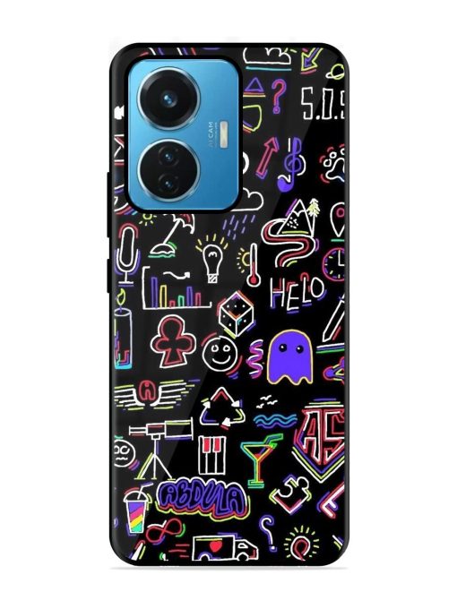 Neon Doodle Glossy Soft Edge Case for Iqoo Z6 (44W) Chachhi