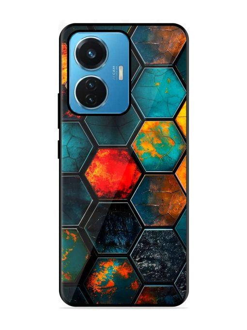 Hexagon Hive Glossy Soft Edge Case for Iqoo Z6 (44W) Chachhi