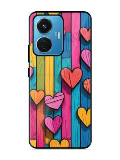 Rainbow Of Hearts Glossy Soft Edge Case for Iqoo Z6 (44W)