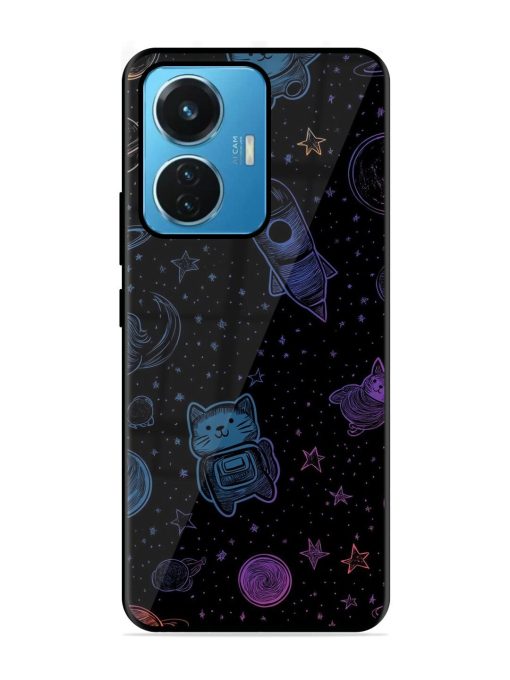 Cosmic Cat Chaos Glossy Soft Edge Case for Iqoo Z6 (44W) Chachhi