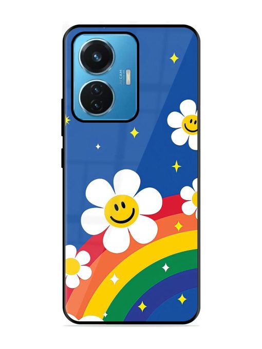 Happy Daisies And Rainbow Sky Glossy Soft Edge Case for Iqoo Z6 (44W) Chachhi