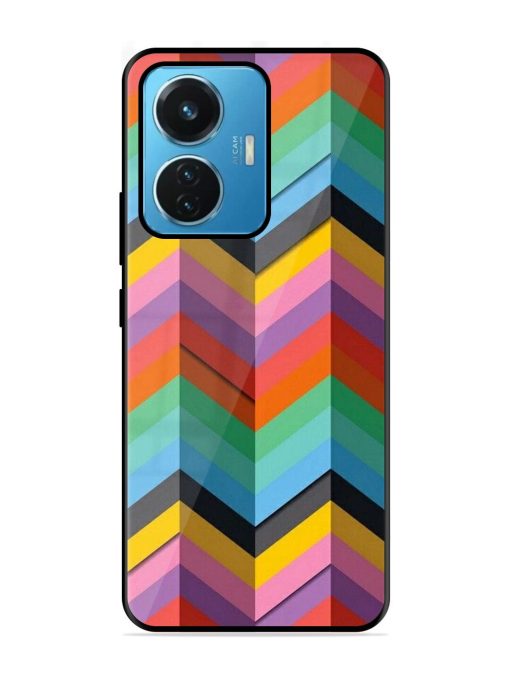 Colorful Zigzag Glossy Soft Edge Case for Iqoo Z6 (44W) Chachhi