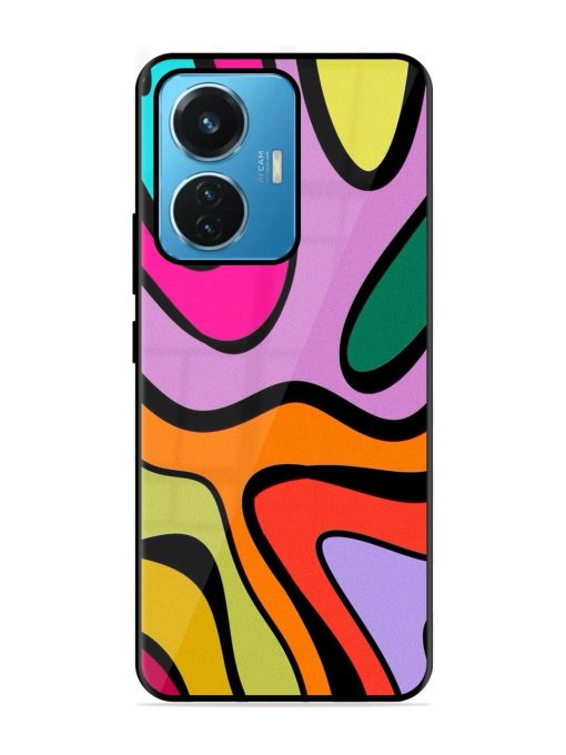 Groovy Swirls Glossy Soft Edge Case for Iqoo Z6 (44W) Chachhi