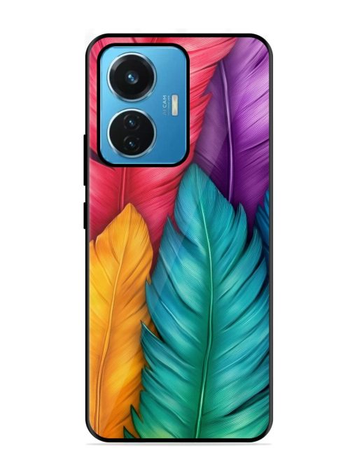 Rainbow Feathers Glossy Soft Edge Case for Iqoo Z6 (44W) Chachhi