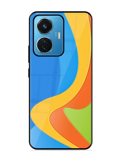 Curvy Color Cascade Glossy Soft Edge Case for Iqoo Z6 (44W) Chachhi