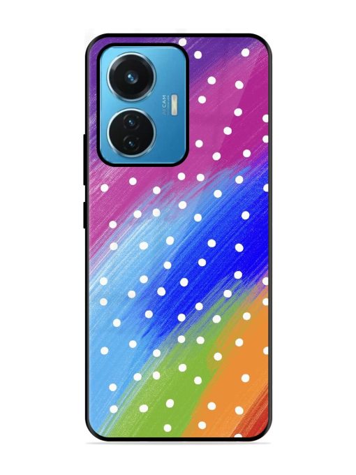 Rainbow Polka Dot Dream Glossy Soft Edge Case for Iqoo Z6 (44W) Chachhi