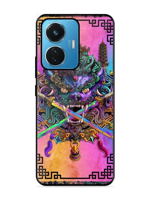 Psychedelic Fu Dog Tapestry Glossy Soft Edge Case for Iqoo Z6 (44W)