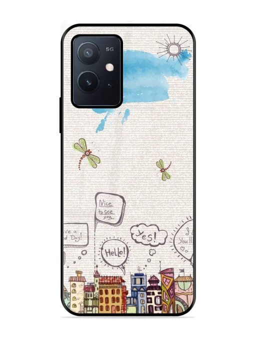 Doodle City Glossy Soft Edge Case for Iqoo Z6 (5G) Chachhi