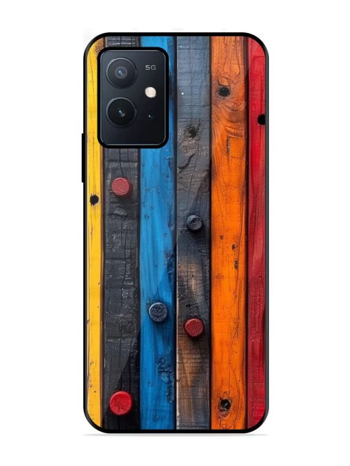 Rainbow Plank Glossy Soft Edge Case for Iqoo Z6 (5G) Chachhi