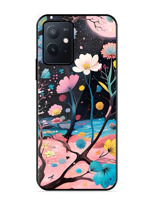 Cosmic Bloom Glossy Soft Edge Case for Iqoo Z6 (5G) Chachhi