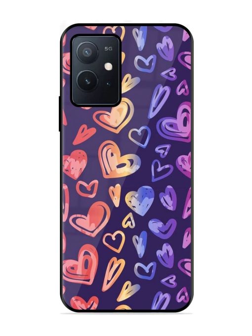 Rainbow Hearts Glossy Soft Edge Case for Iqoo Z6 (5G) Chachhi