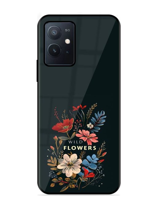 Dark Floral Glossy Soft Edge Case for Iqoo Z6 (5G) Chachhi