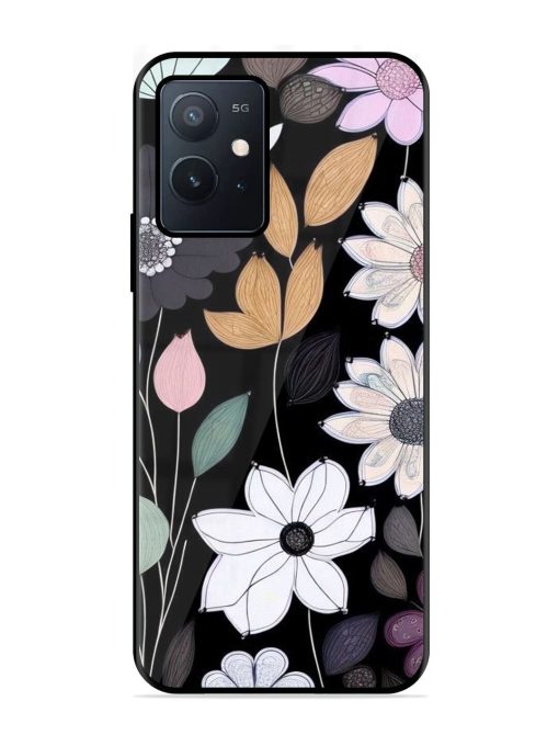 Whimsical Blooms On Black Glossy Soft Edge Case for Iqoo Z6 (5G) Chachhi