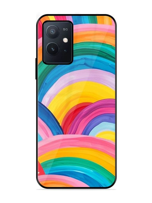 Rainbow Cascade Glossy Soft Edge Case for Iqoo Z6 (5G) Chachhi