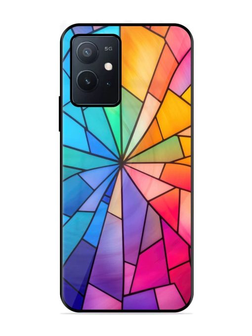 Stained Glass Kaleidoscope Of Colors Glossy Soft Edge Case for Iqoo Z6 (5G) Chachhi