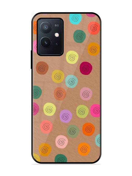 Swirly Dots On Kraft Glossy Soft Edge Case for Iqoo Z6 (5G) Chachhi