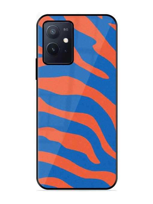 Zebra Stripes In Blue And Orange Glossy Soft Edge Case for Iqoo Z6 (5G) Chachhi