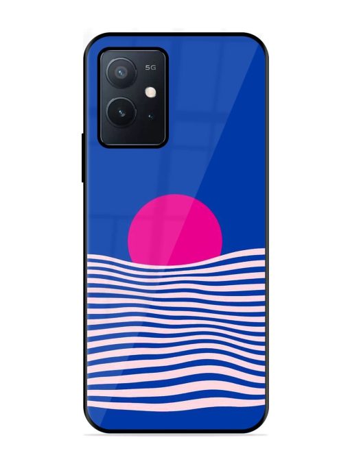 Pink Sunset Over Blue Waves Glossy Soft Edge Case for Iqoo Z6 (5G) Chachhi