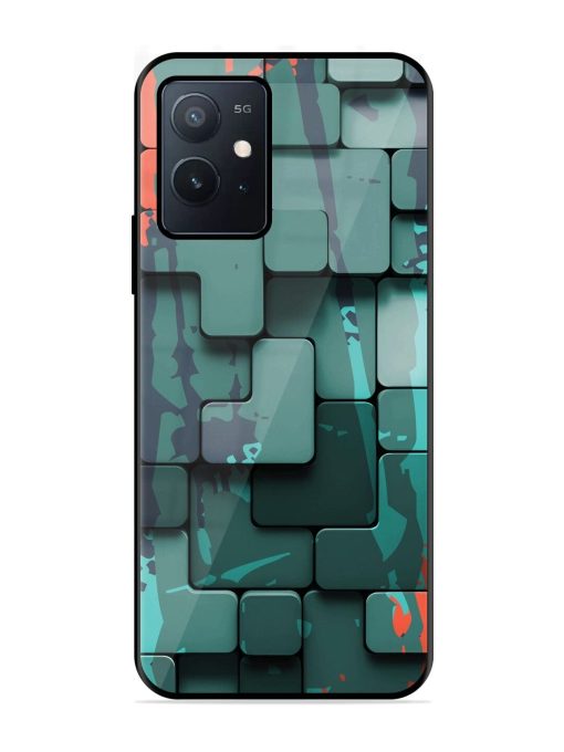 Abstract Geometric Mosaic Glossy Soft Edge Case for Iqoo Z6 (5G)