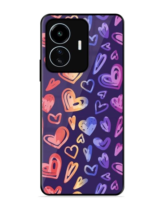 Rainbow Hearts Glossy Soft Edge Case for Iqoo Z6 Lite