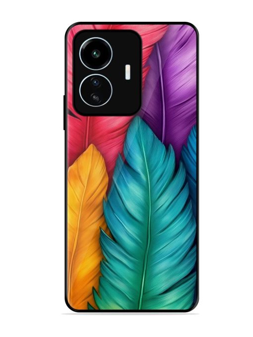 Rainbow Feathers Glossy Soft Edge Case for Iqoo Z6 Lite Chachhi