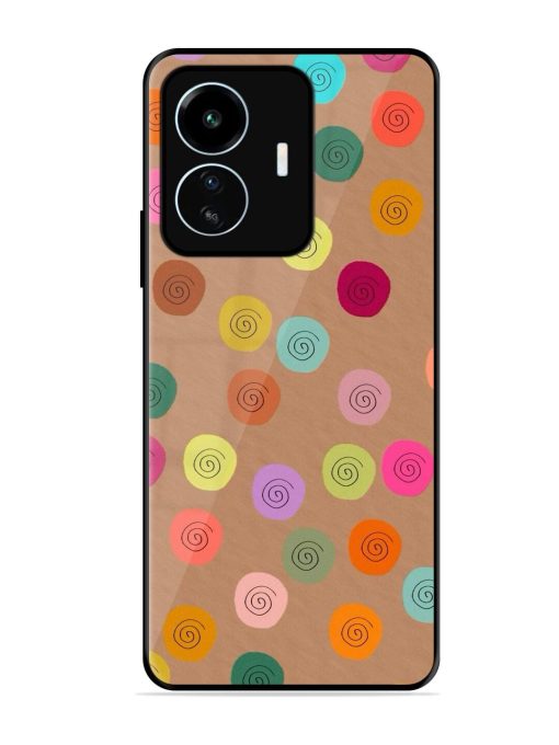 Swirly Dots On Kraft Glossy Soft Edge Case for Iqoo Z6 Lite Chachhi