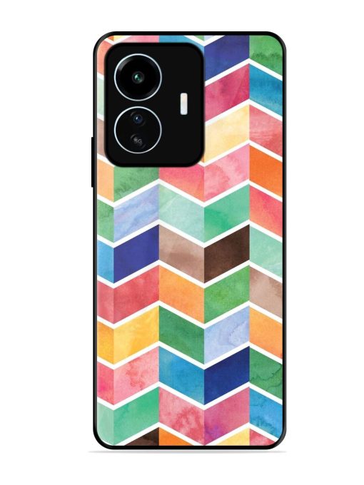 Watercolor Chevron Whimsy Glossy Soft Edge Case for Iqoo Z6 Lite Chachhi