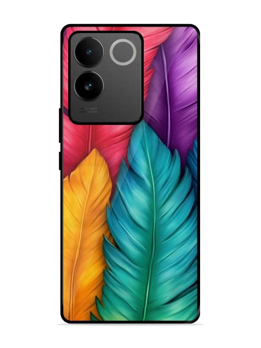 Rainbow Feathers Glossy Soft Edge Case for Iqoo Z7 Pro (5G) Chachhi