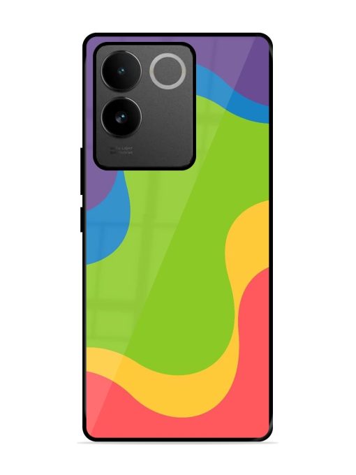 Wavy Rainbow Wonderland Glossy Soft Edge Case for Iqoo Z7 Pro (5G) Chachhi