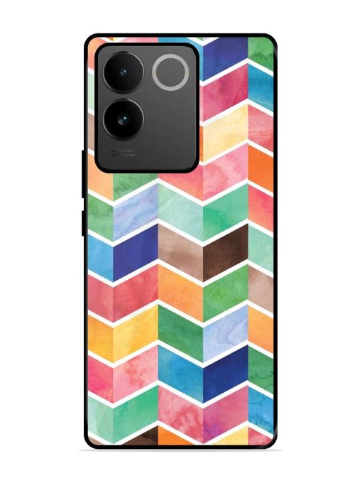 Watercolor Chevron Whimsy Glossy Soft Edge Case for Iqoo Z7 Pro (5G)