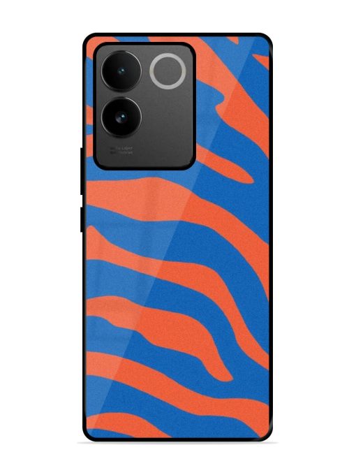 Zebra Stripes In Blue And Orange Glossy Soft Edge Case for Iqoo Z7 Pro (5G) Chachhi