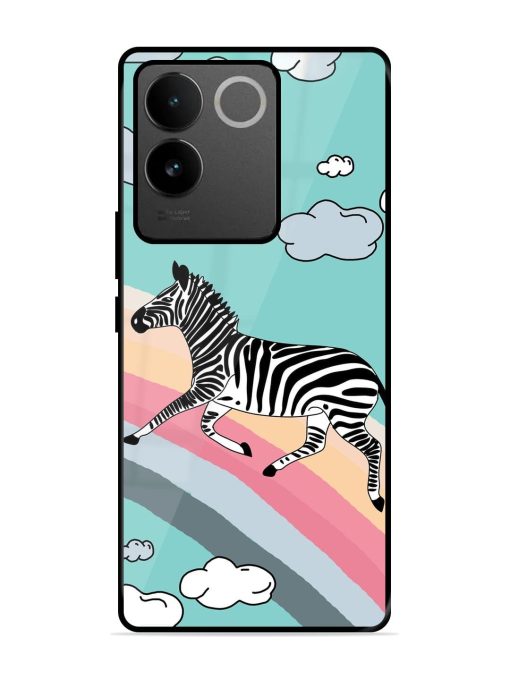 Zebra On A Rainbow Glossy Soft Edge Case for Iqoo Z7 Pro (5G) Chachhi