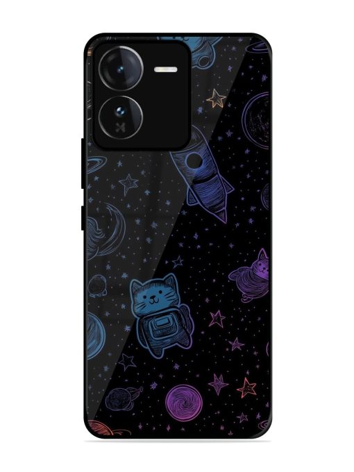 Cosmic Cat Chaos Glossy Soft Edge Case for Iqoo Z9 (5G) Chachhi