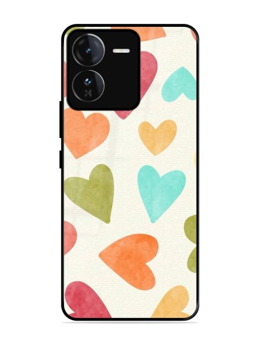 Watercolor Hearts Glossy Soft Edge Case for Iqoo Z9 (5G) Chachhi