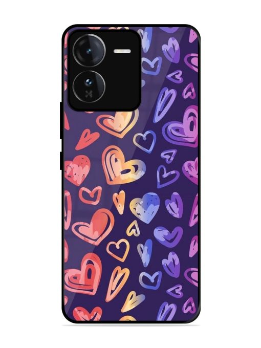 Rainbow Hearts Glossy Soft Edge Case for Iqoo Z9 (5G) Chachhi