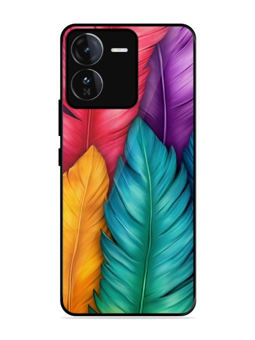 Rainbow Feathers Glossy Soft Edge Case for Iqoo Z9 (5G) Chachhi