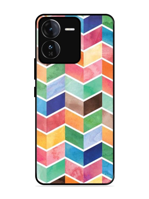 Watercolor Chevron Whimsy Glossy Soft Edge Case for Iqoo Z9 (5G) Chachhi