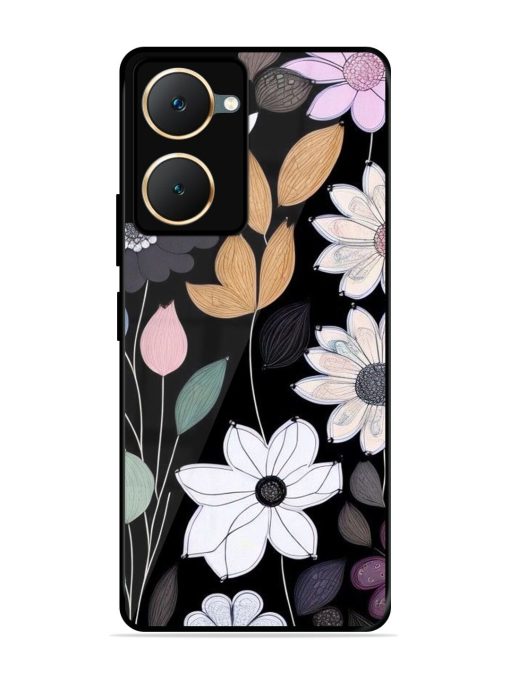 Whimsical Blooms On Black Glossy Soft Edge Case for Iqoo Z9 Lite (5G) Chachhi