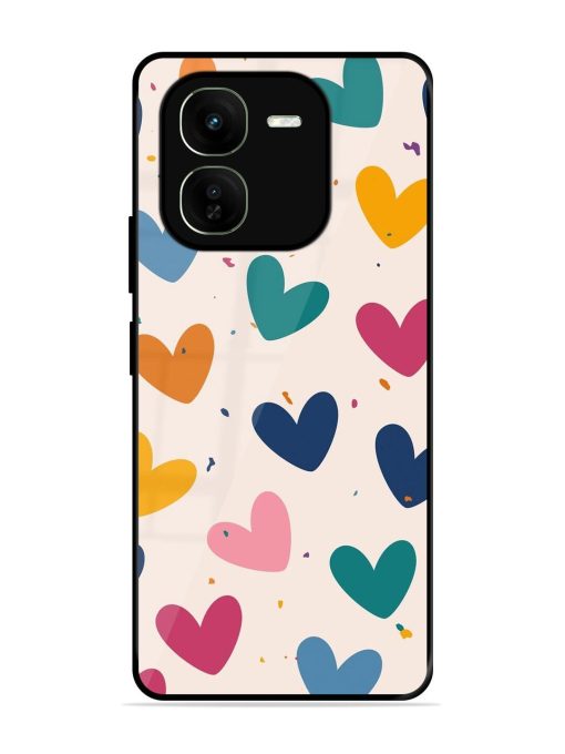 Rainbow Hearts Glossy Soft Edge Case for Iqoo Z9X (5G) Chachhi