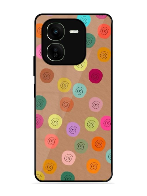 Swirly Dots On Kraft Glossy Soft Edge Case for Iqoo Z9X (5G) Chachhi