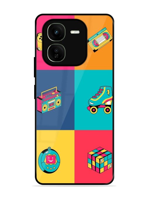 90S Throwback Grid Glossy Soft Edge Case for Iqoo Z9X (5G) Chachhi