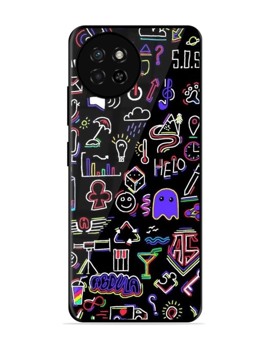 Neon Doodle Glossy Soft Edge Case for Itel S23 Chachhi