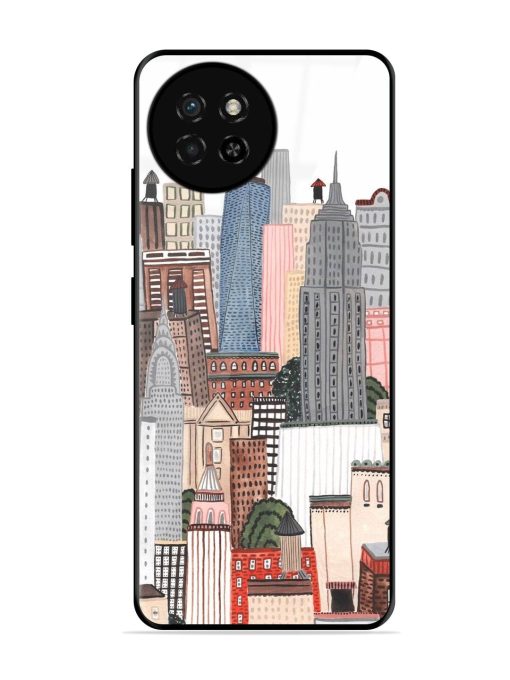 Cityscape Dreams Glossy Soft Edge Case for Itel S23 Chachhi