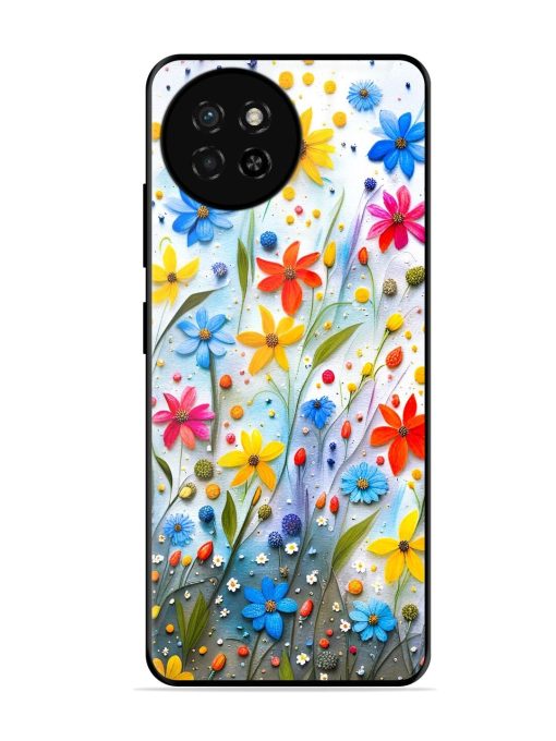 Vibrant Floral Glossy Soft Edge Case for Itel S23 Chachhi