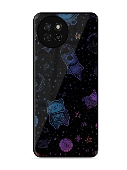 Cosmic Cat Chaos Glossy Soft Edge Case for Itel S23 Chachhi